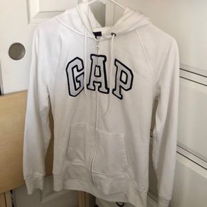 White Gap Zip up Sweatshirt